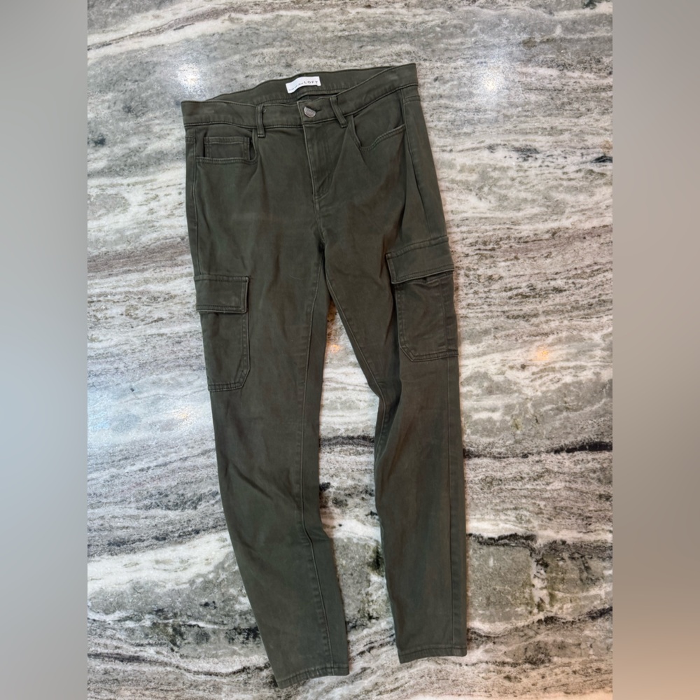 Loft skinny ankle jeans olive green size 2/26